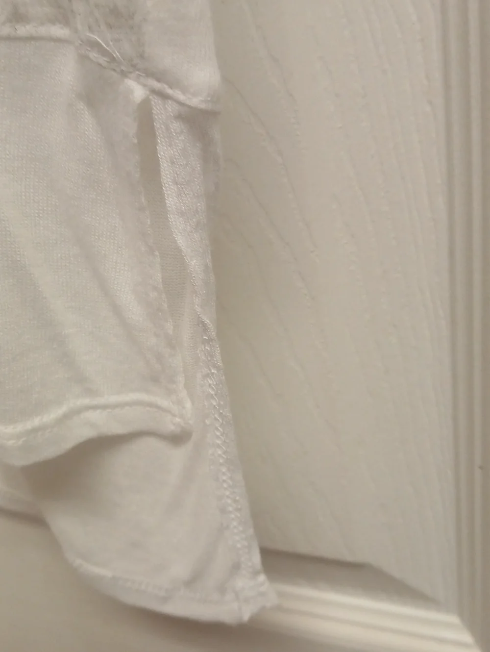 Democracy Linen Blend White Grey Pattern Layered High Low Top Size S NWT